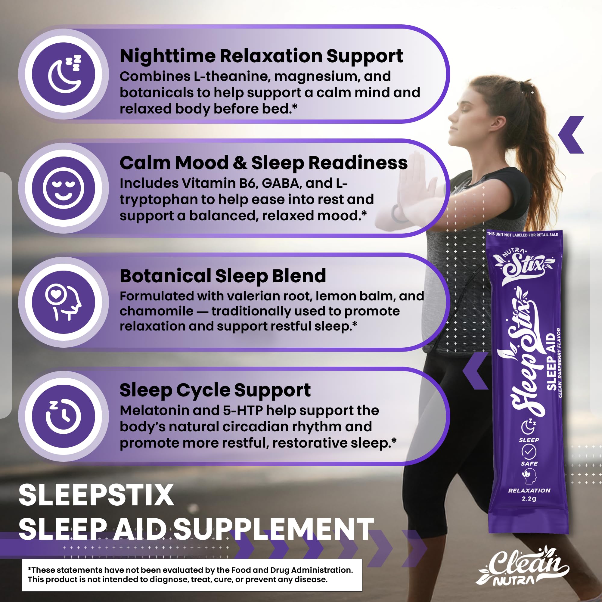 Sleep Stix magnésium poudre: détente musculaire nocturne.