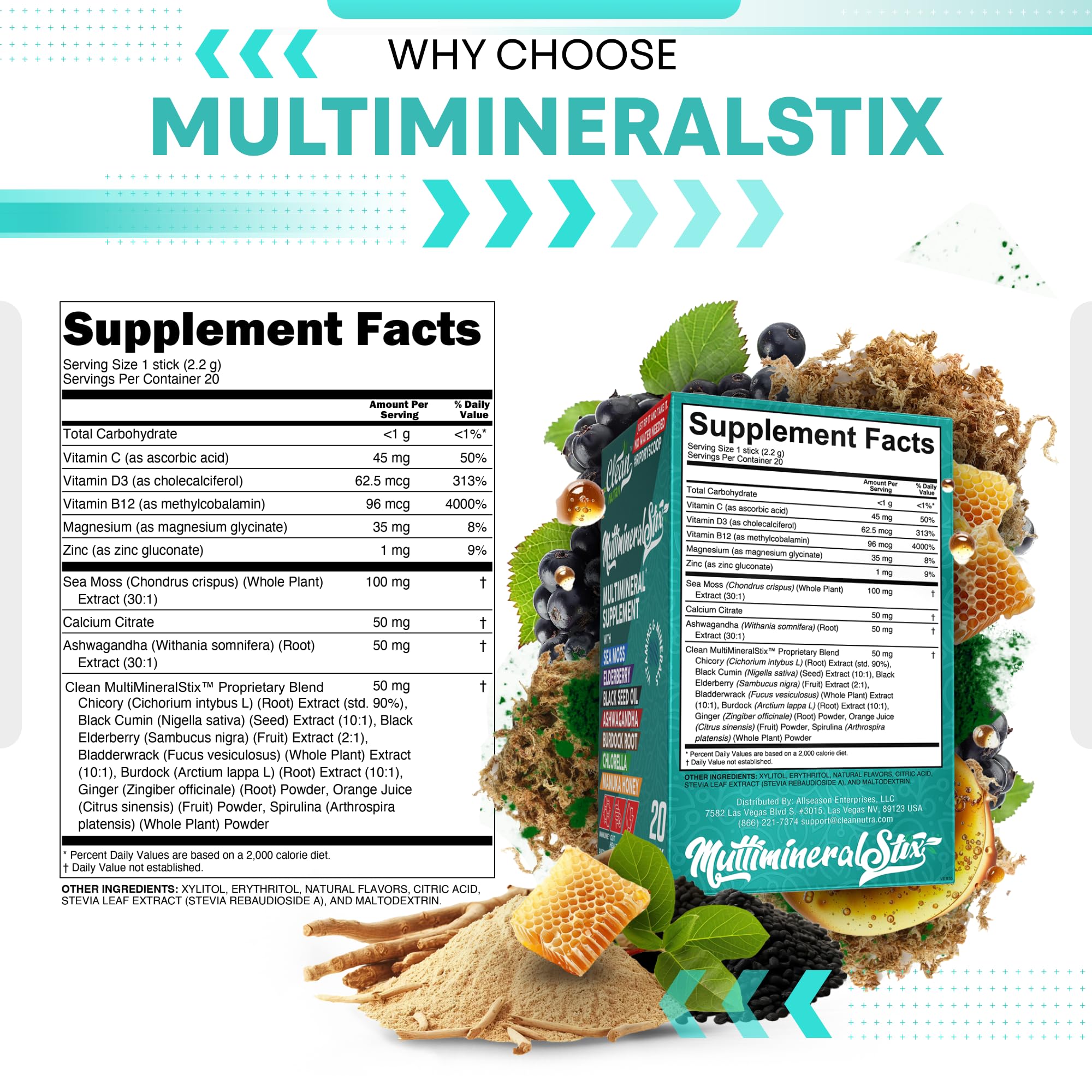 Clean Nutraceuticals stick-complet-supplement: tout-en-un pratique.