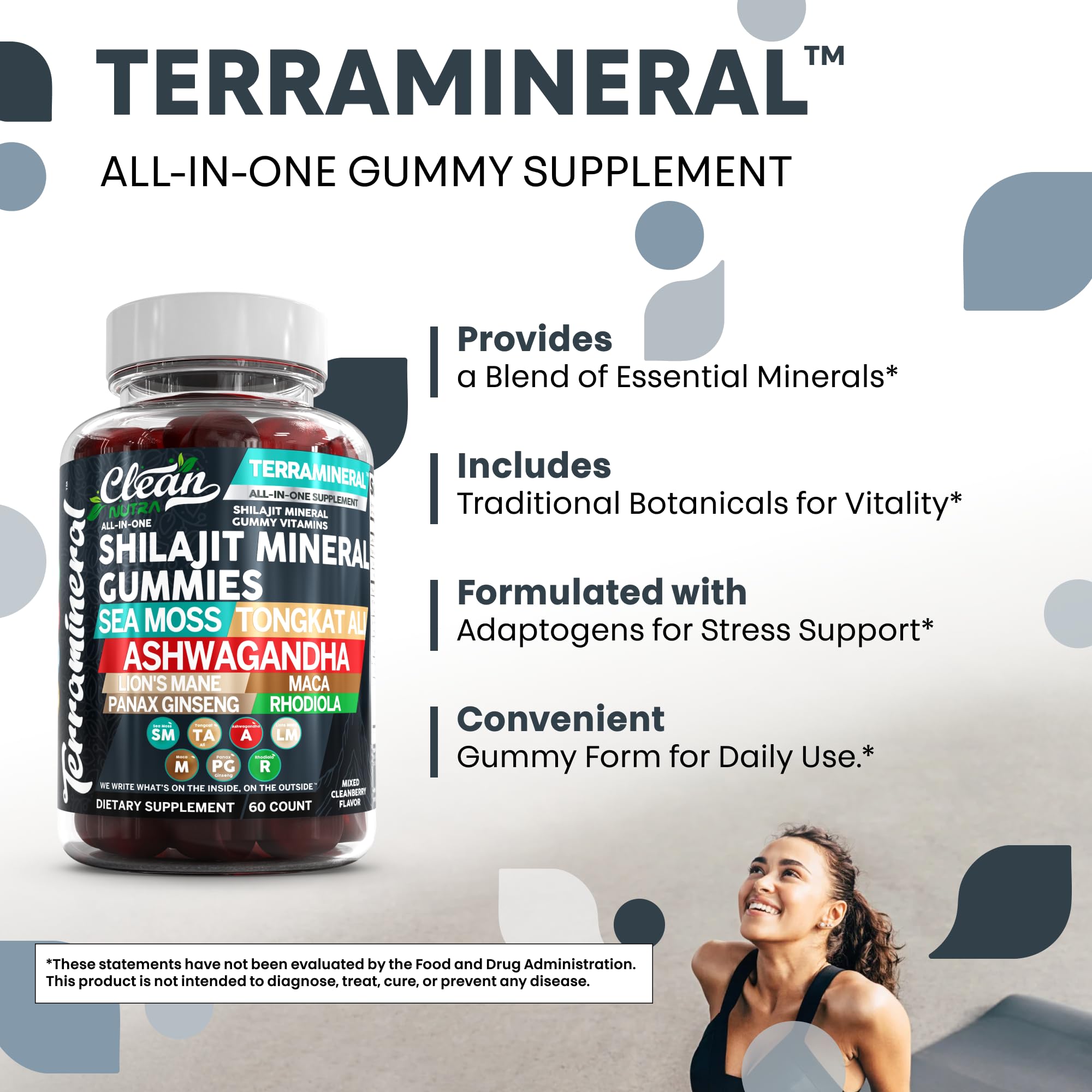 Gommes Terramineral à la maca, énergie et équilibre hormonal potentiel.