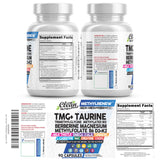 Clean Nutraceuticals TMG 1000 mg – packaging intérieur, guide d'utilisation
