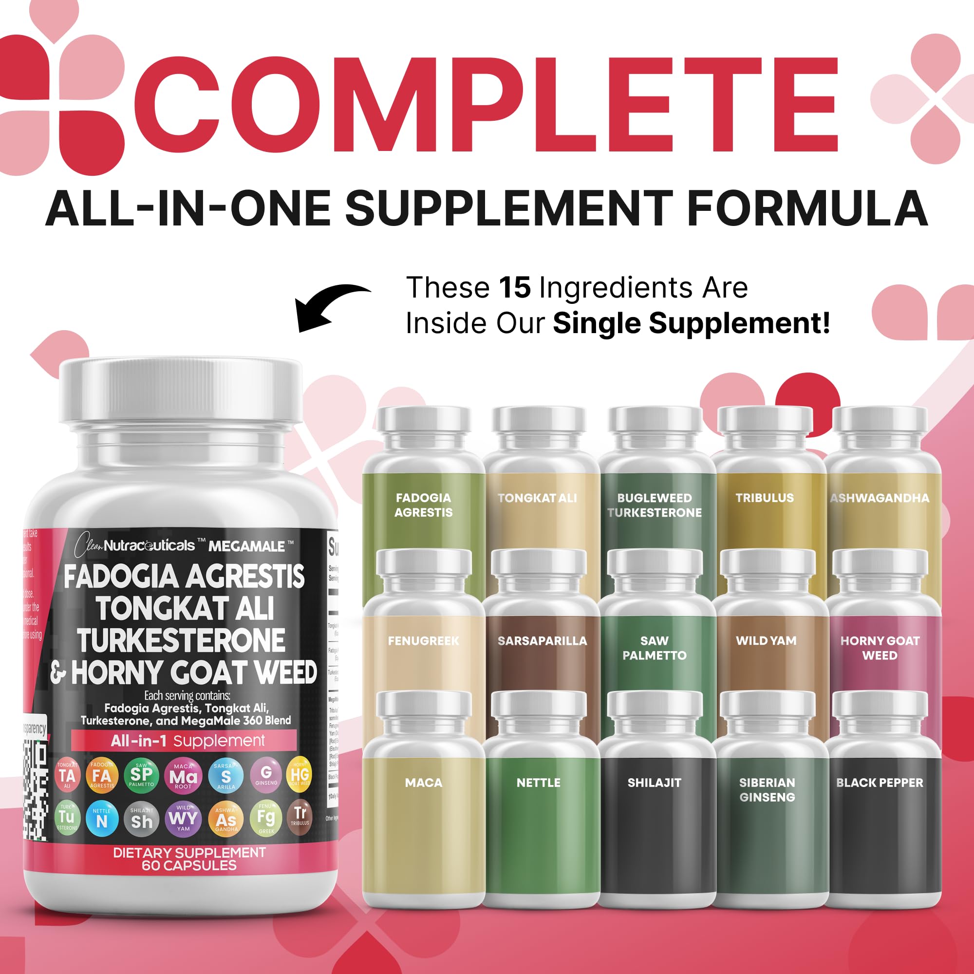 Clean Nutraceuticals – trio de gélules 3-en-1 pour énergie et équilibre.