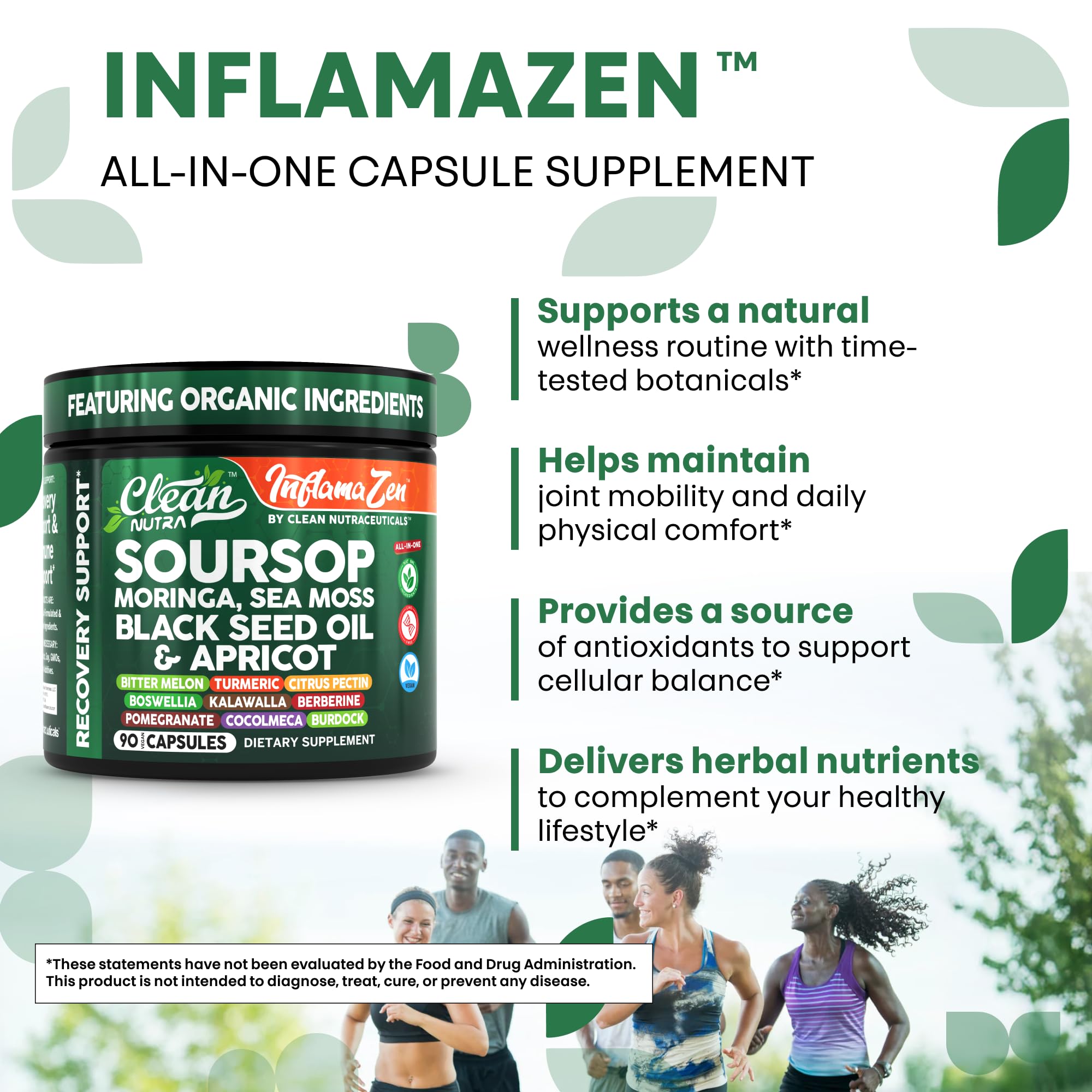 Clean Nutraceuticals verdure verte, apport de phytonutriments quotidiens.