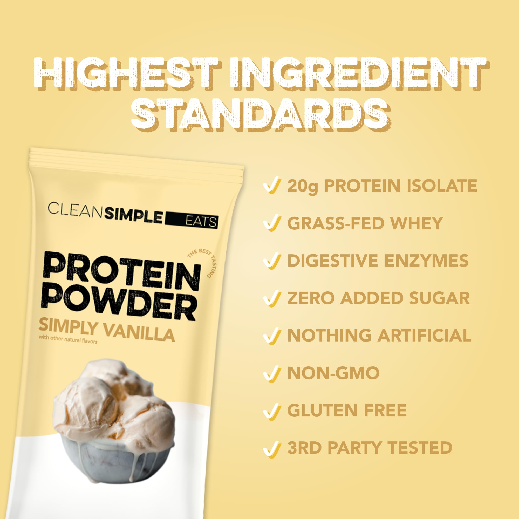 Clean Simple Eats protéine de lactosérum mélange lait rapide