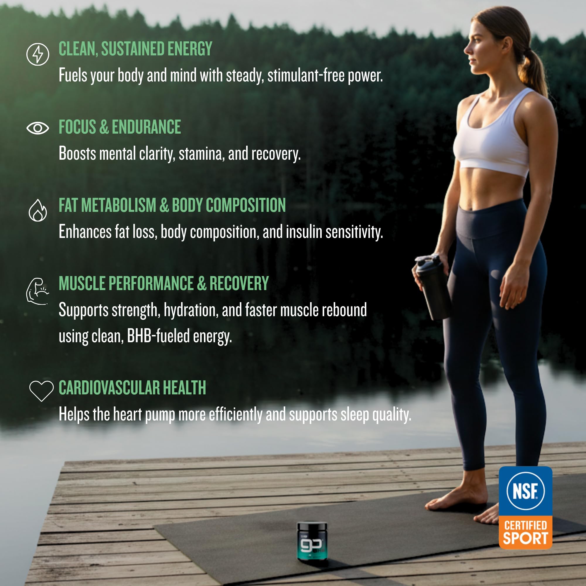 GoBHB utilisé avant l'entraînement, soutien potentiel à l'endurance.