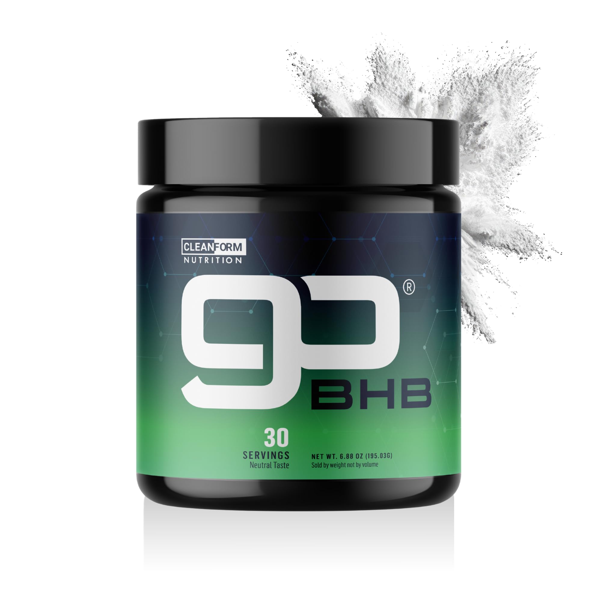 GoBHB de CleanForm, bouteille versant, énergie durable sans caféine.