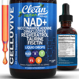 Clean Nutraceuticals NAD gouttes – bouteille élégante avec absorption rapide.