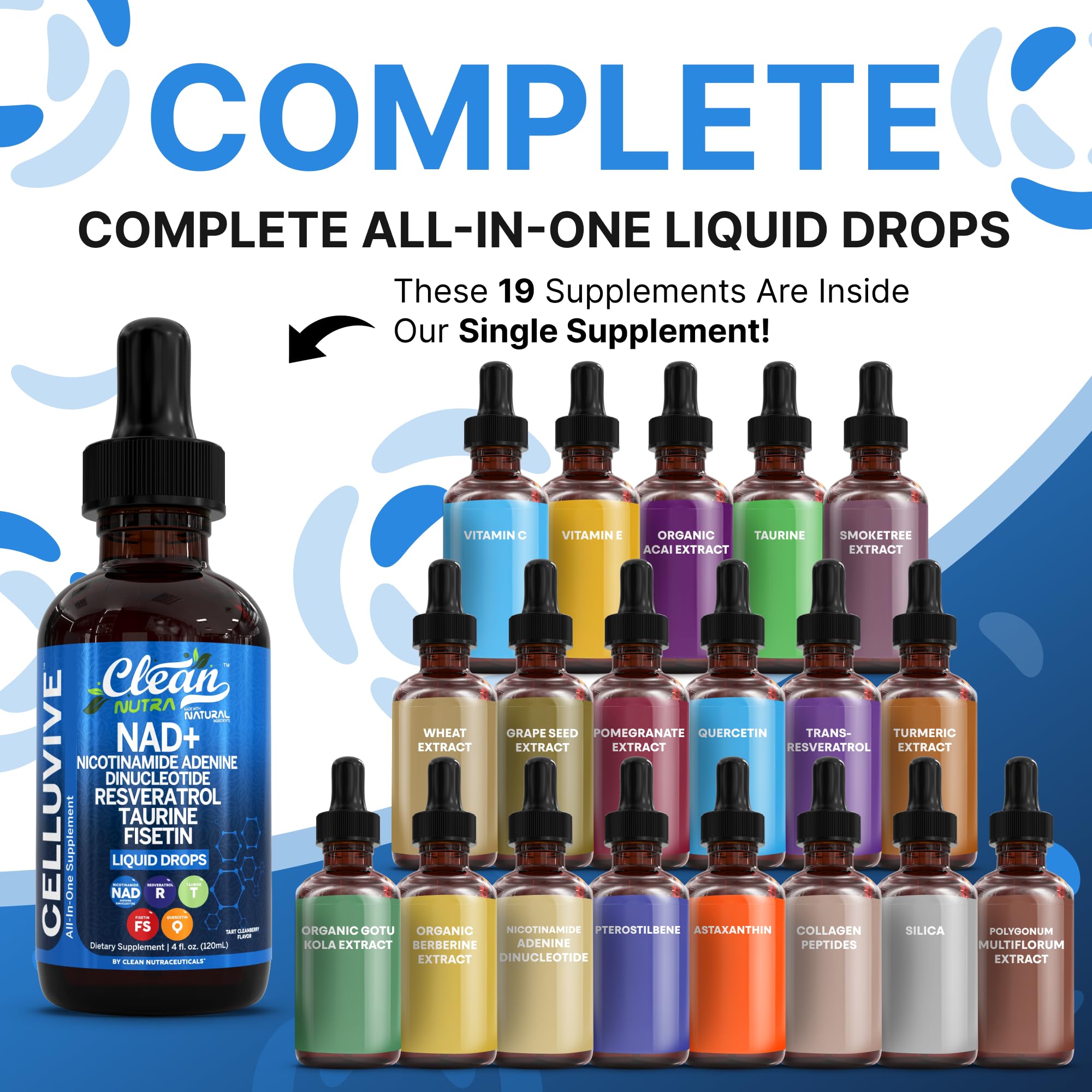 Clean Nutraceuticals NAD gouttes – application sous-langue pratique et efficace.