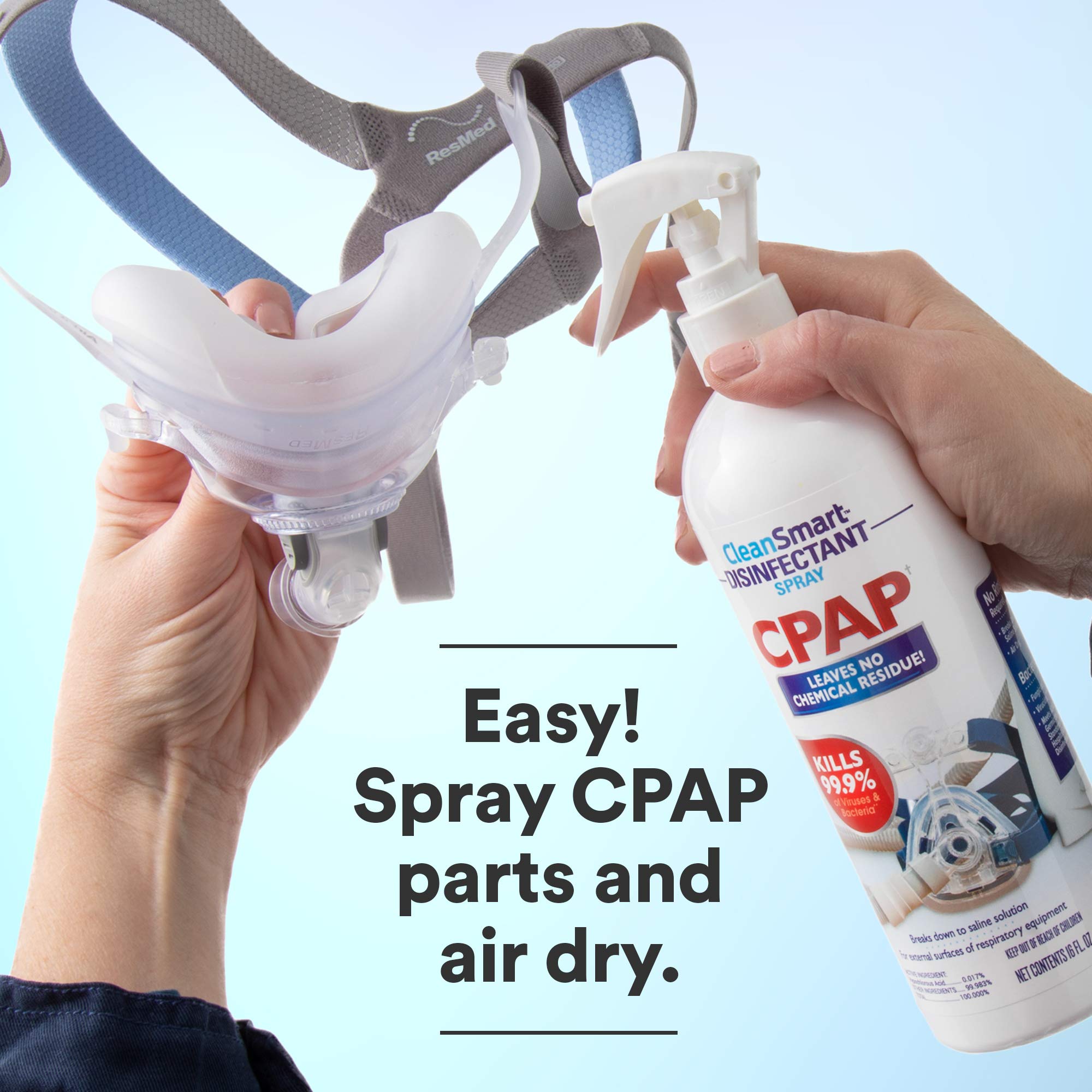 CleanSmart désinfectant spray pour tuyaux CPAP, élimine les germes sans rinçage