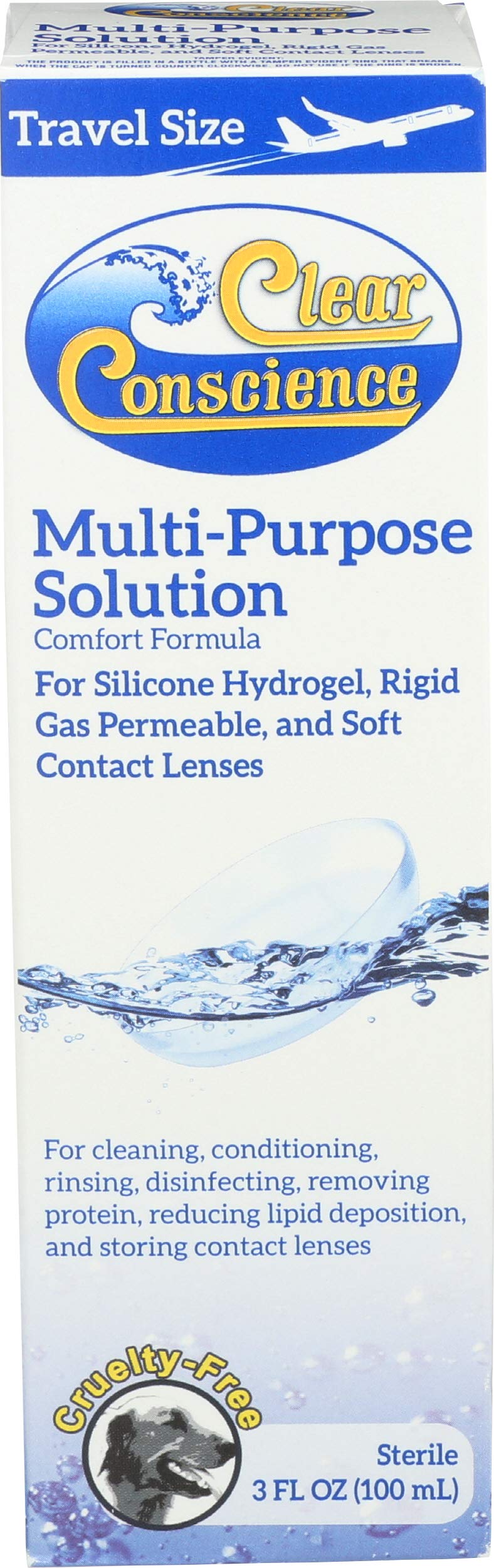 Clear Conscience: bouteille voyage pour nettoyage pratique des lentilles