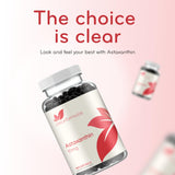 Astaxanthine Clear Formulas avec vitamine E naturelle et huile de soja pour meilleure absorption.