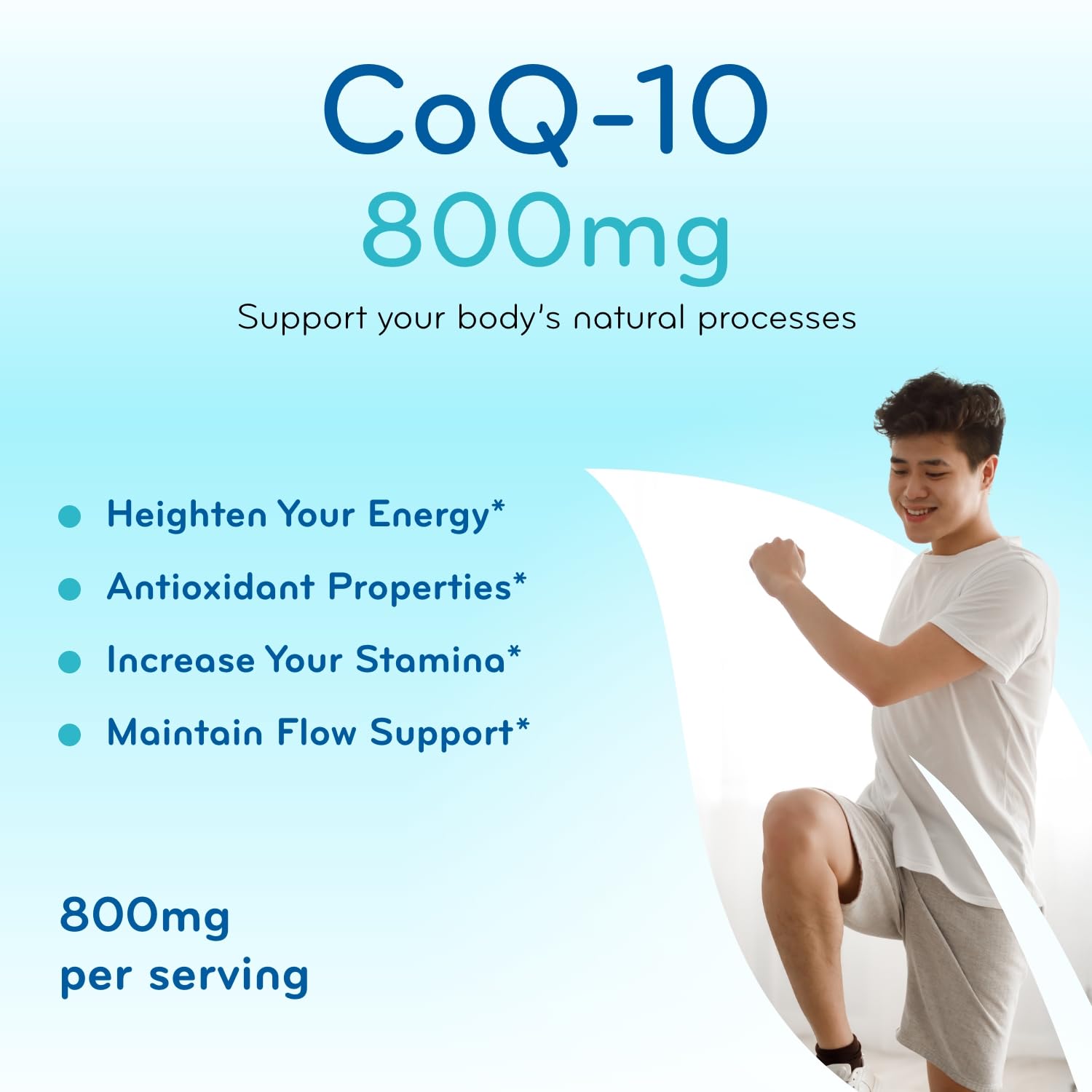 Clear Formulas CoQ10 800 mg, étiquette lisible, transparence et traçabilité.