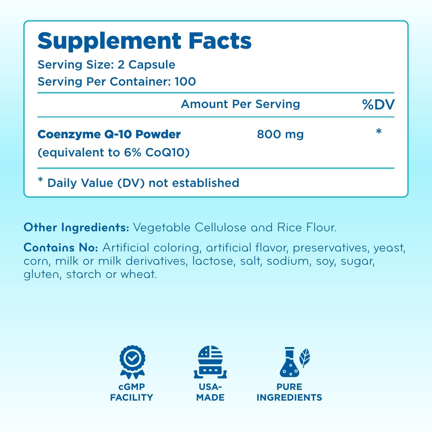 Clear Formulas CoQ10 800 mg, flacon compact et facile à emporter.