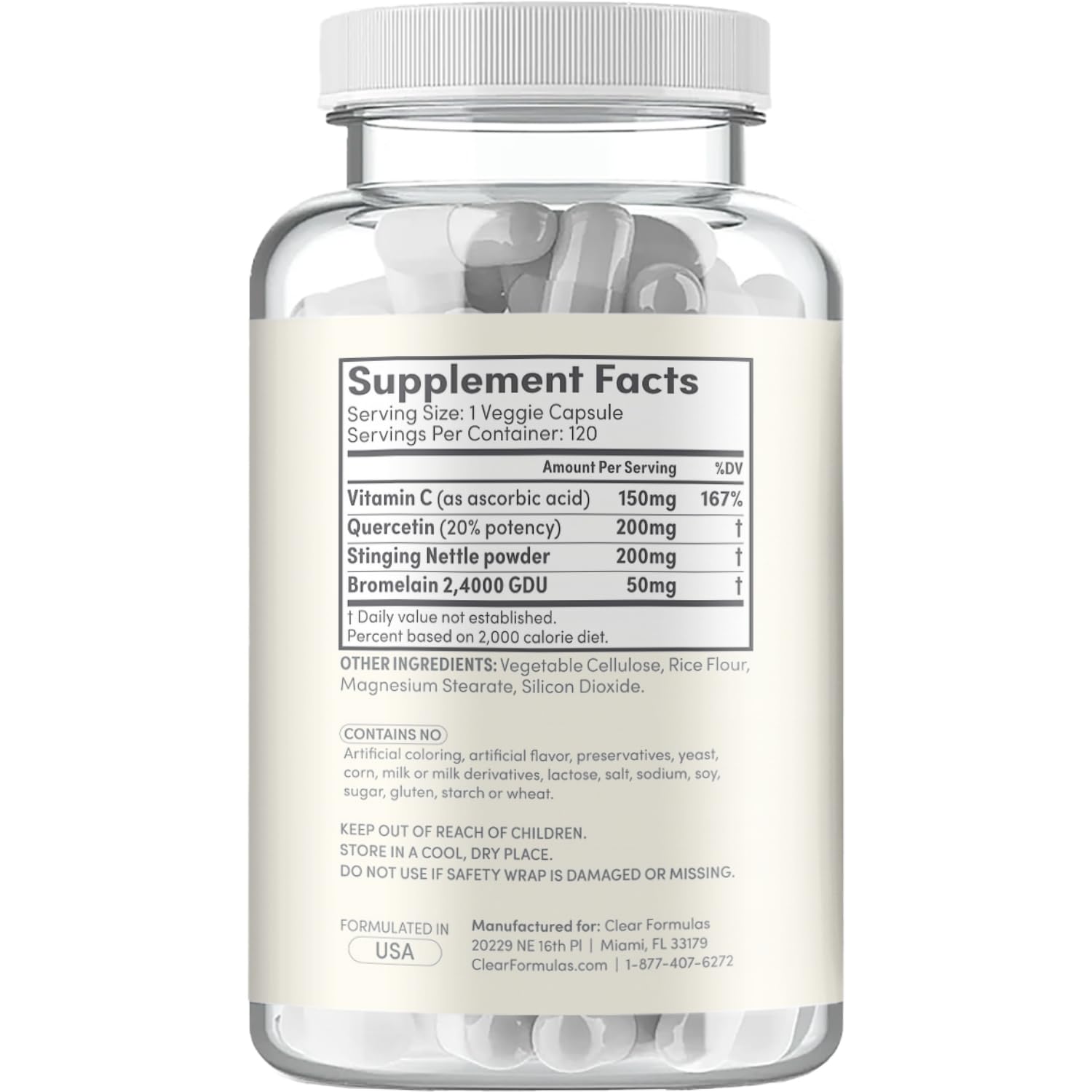 Histamine Guard — Clear Formulas, fabriqué aux États-Unis selon FDA