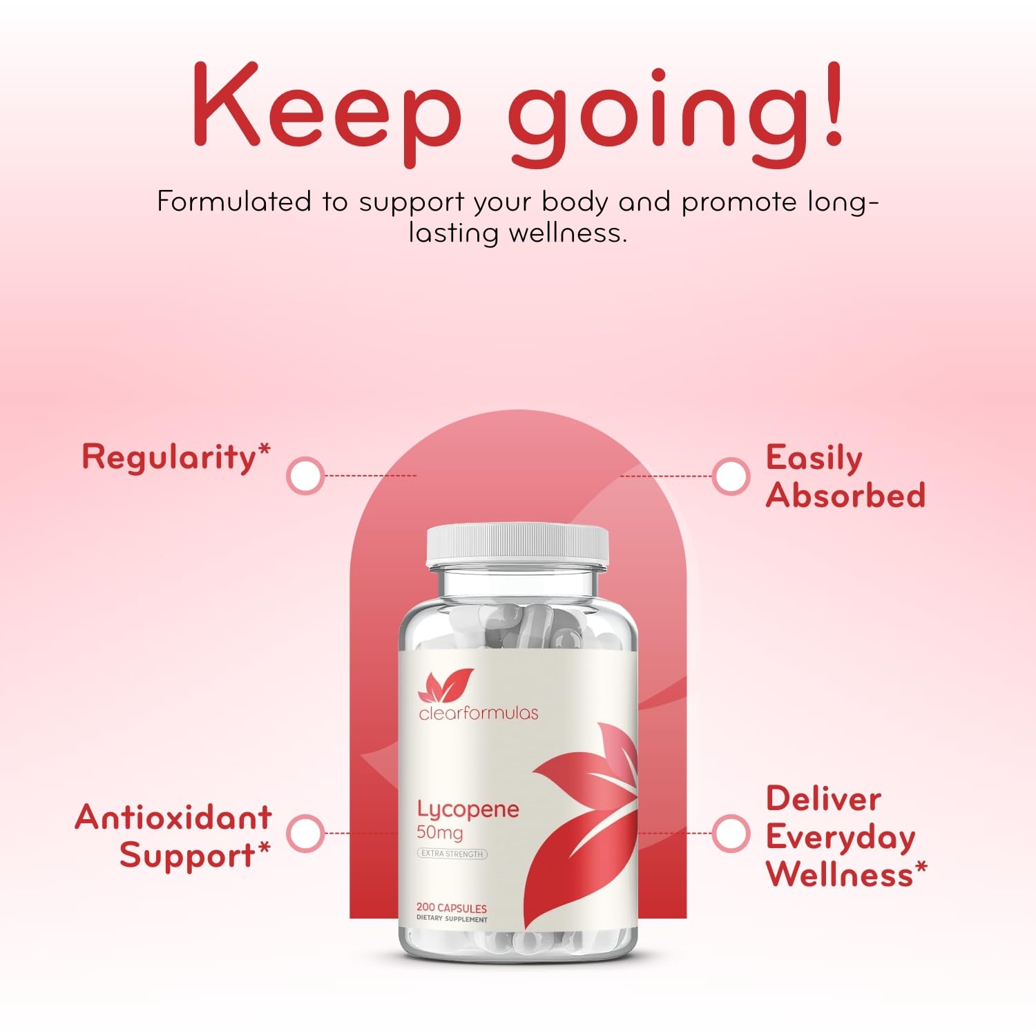Cœur et prostate illustrés pour lycopène Clear Formulas.