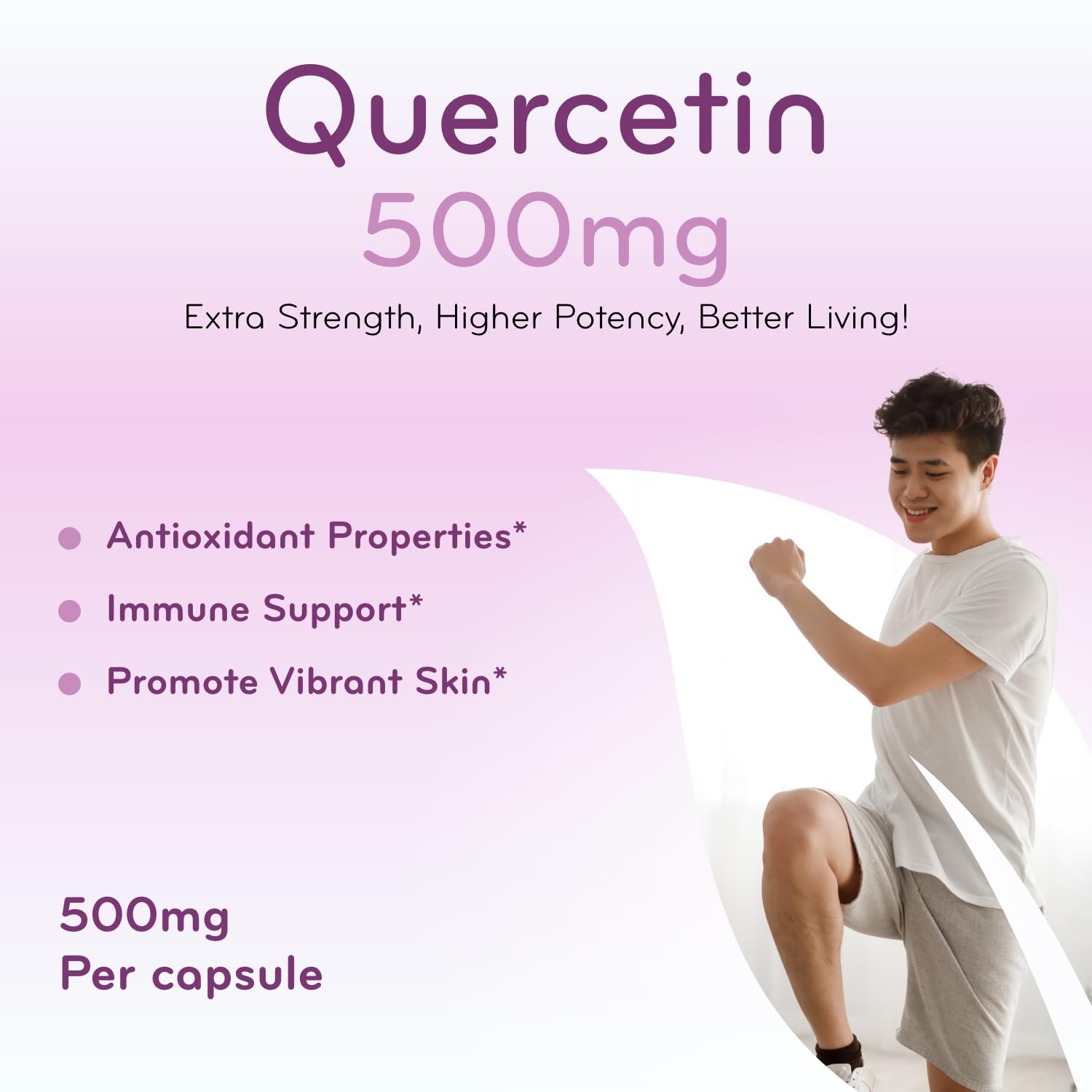 Gélules Clear Formulas Quercetine 500mg sur table, utilisation simple et pratique