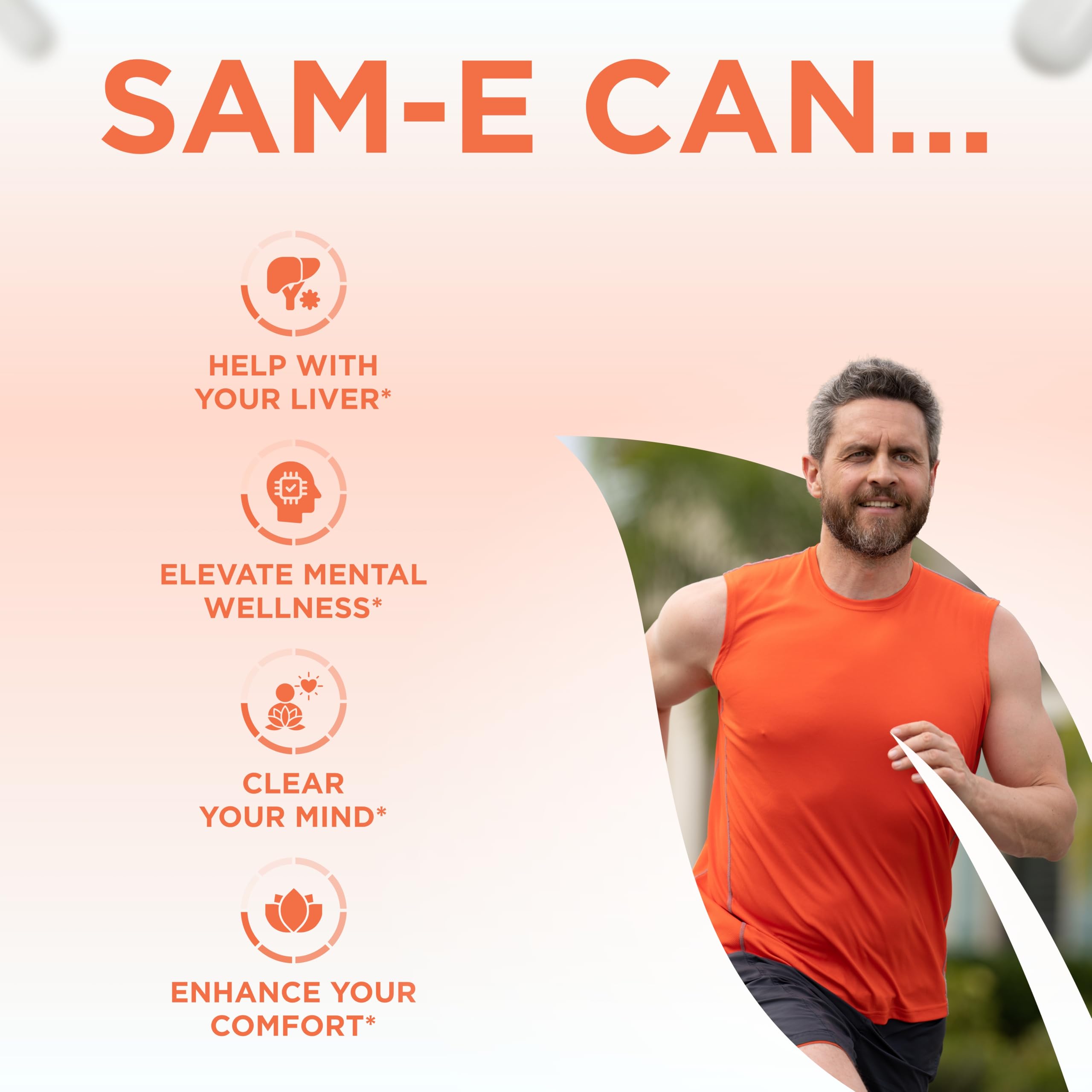 Clear Formulas SAM-e 400mg — dosage quotidien simple et pratique.