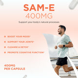Clear Formulas SAM-e 400mg — étiquette claire et informations utiles.