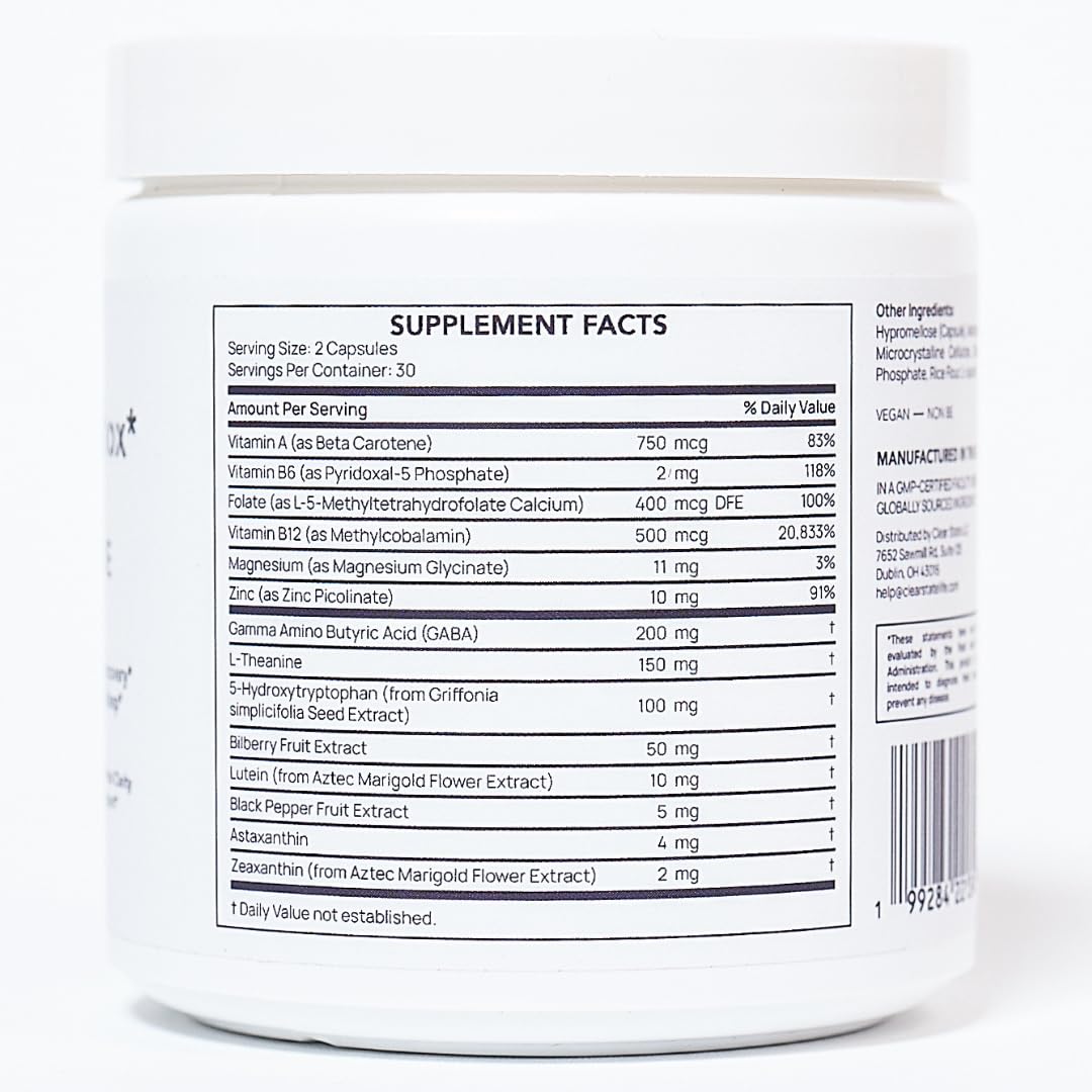 CLEAR STATE Detox Ingredients – lutéine et zeaxanthine parmi les actifs clés
