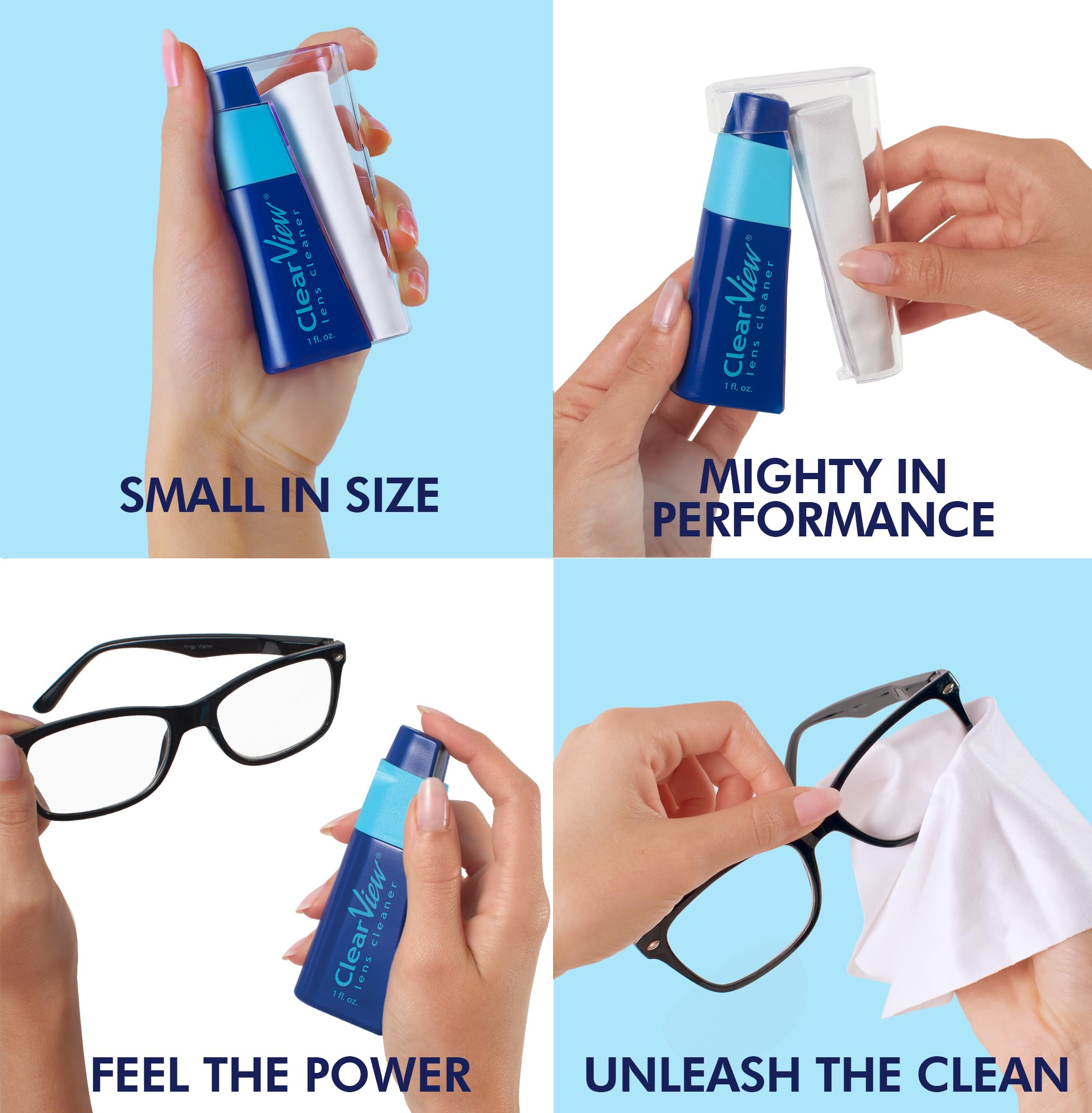 Clear View – bouteille réutilisable 1 oz, idéal en voyage.