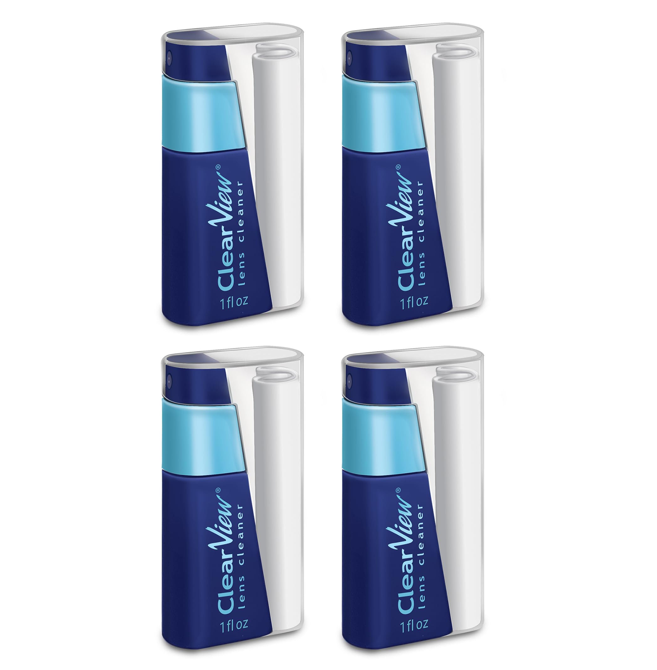 Clear View – bouteille nettoyante lentilles rechargeable, nettoyage sans traces.