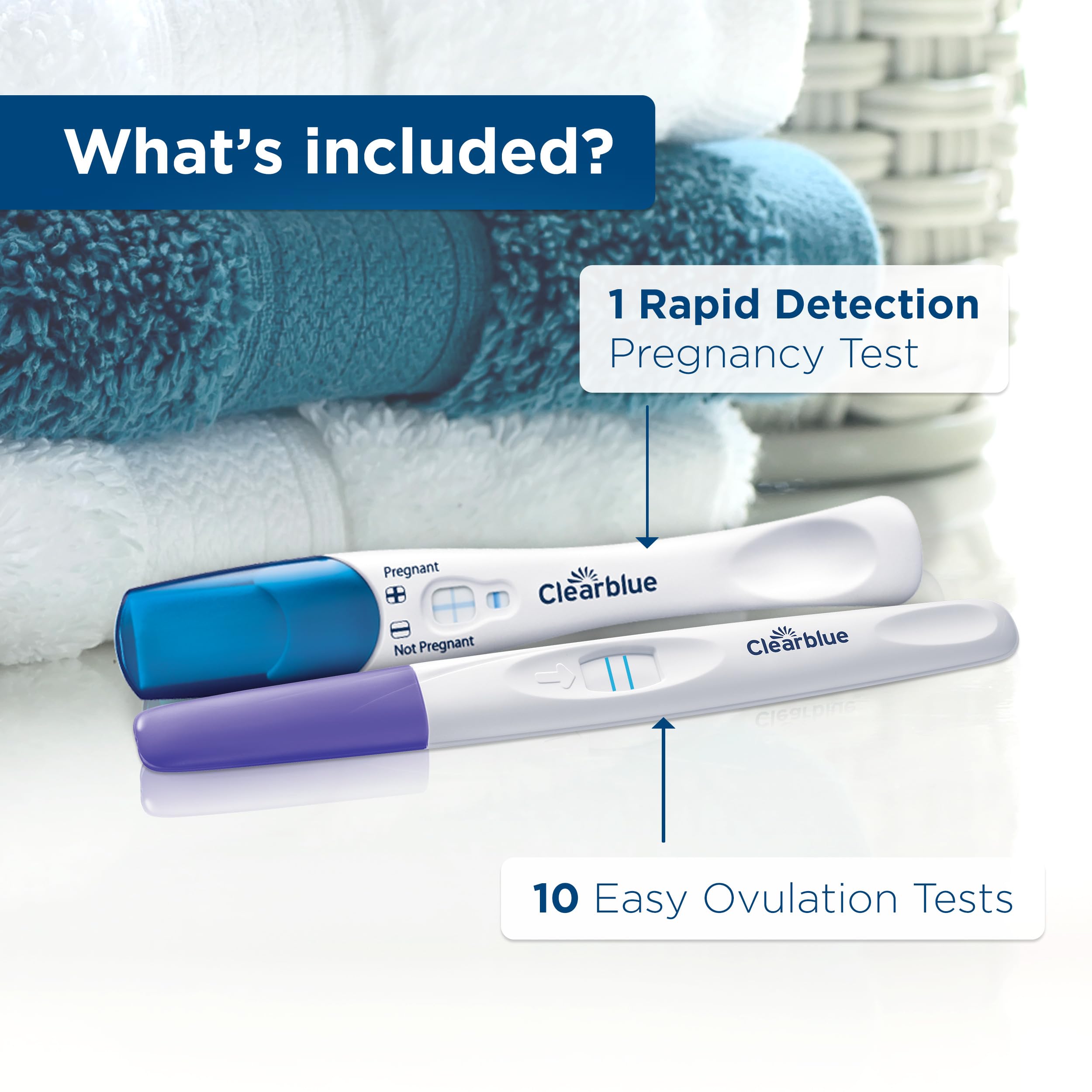 Clearblue ensemble 10 tests d’ovulation met en évidence les jours fertiles.