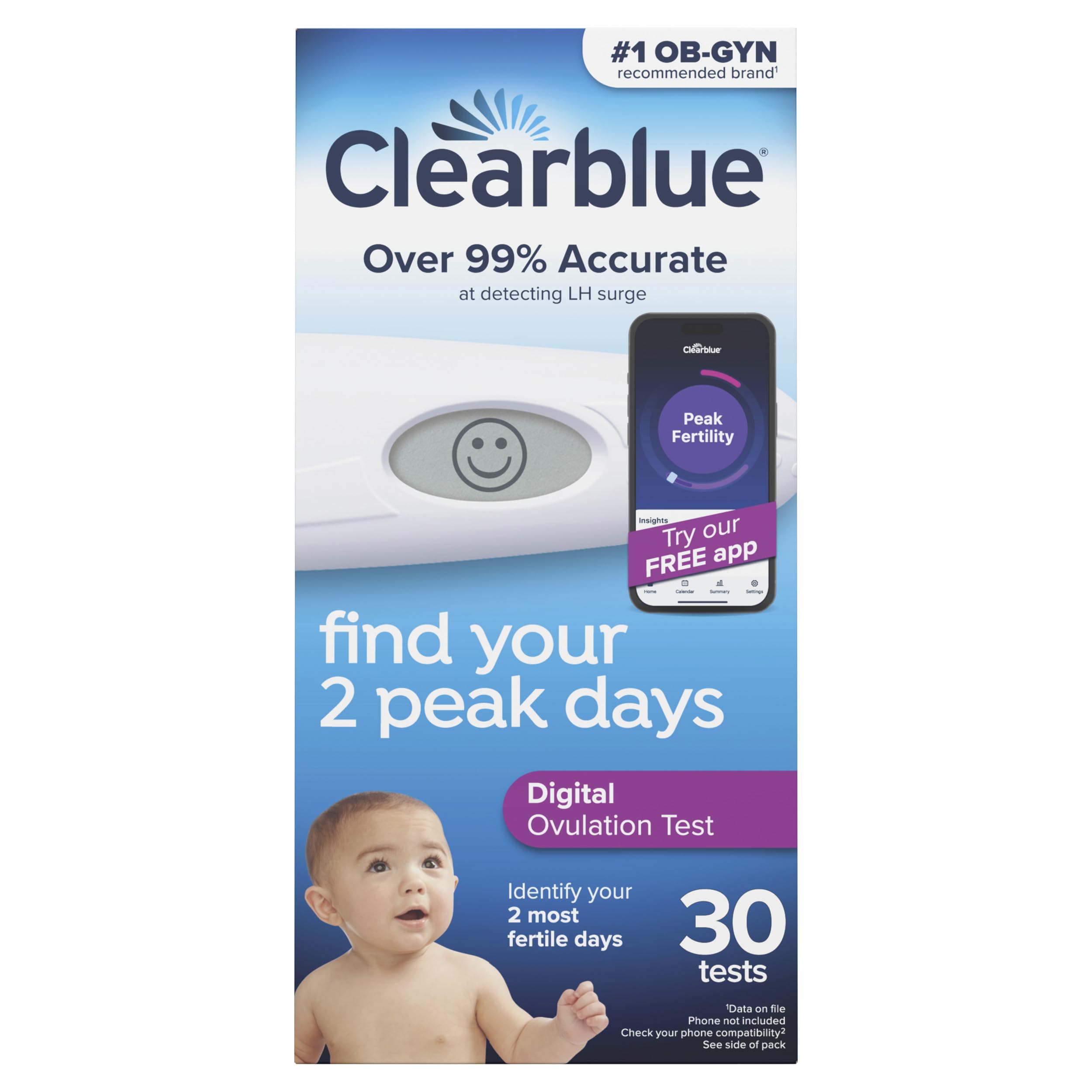 Clearblue lecteur numérique montre clairement les résultats pour planifier vos rapports.
