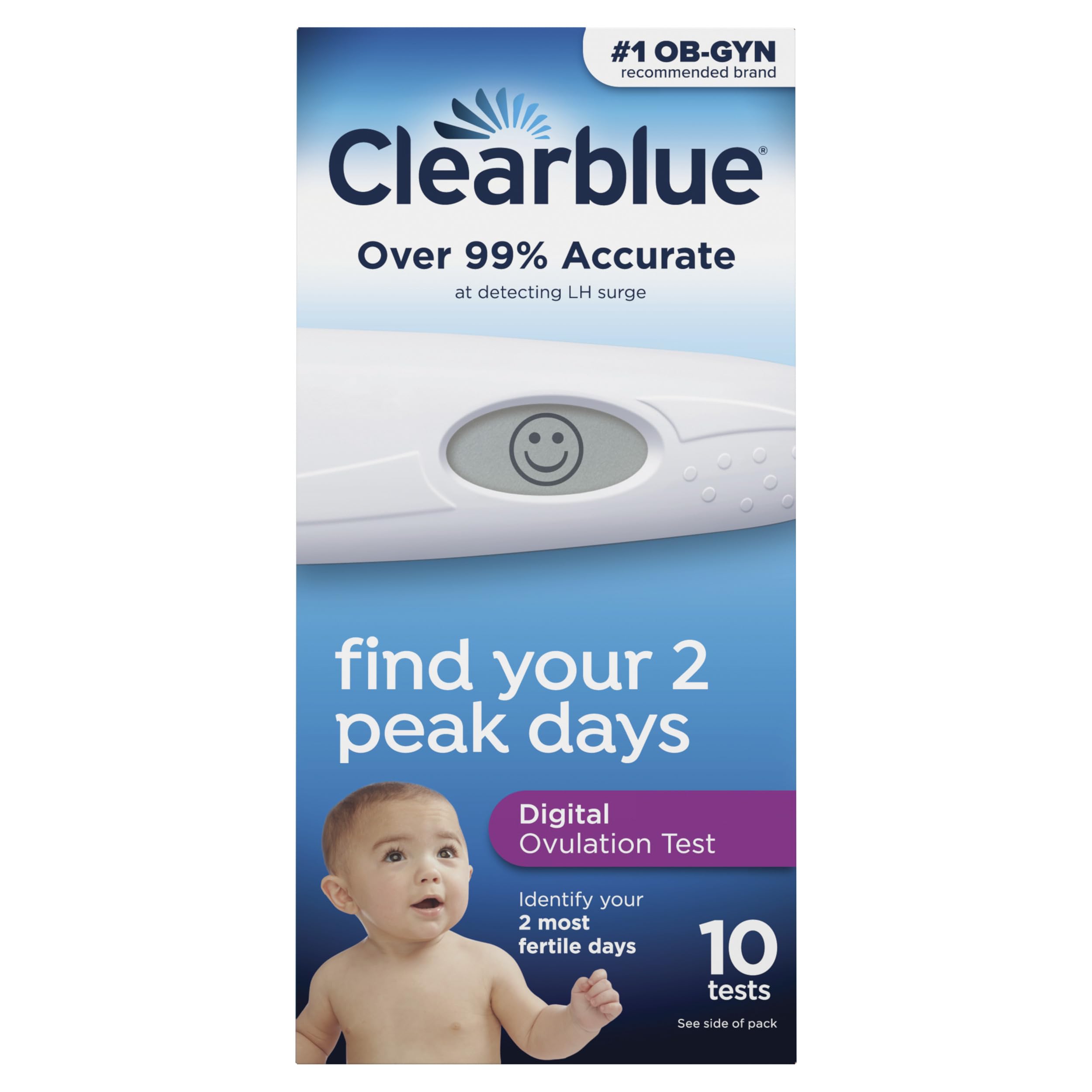 Clearblue tiges de test ovulation, 10 unités, prêt à tester rapidement.
