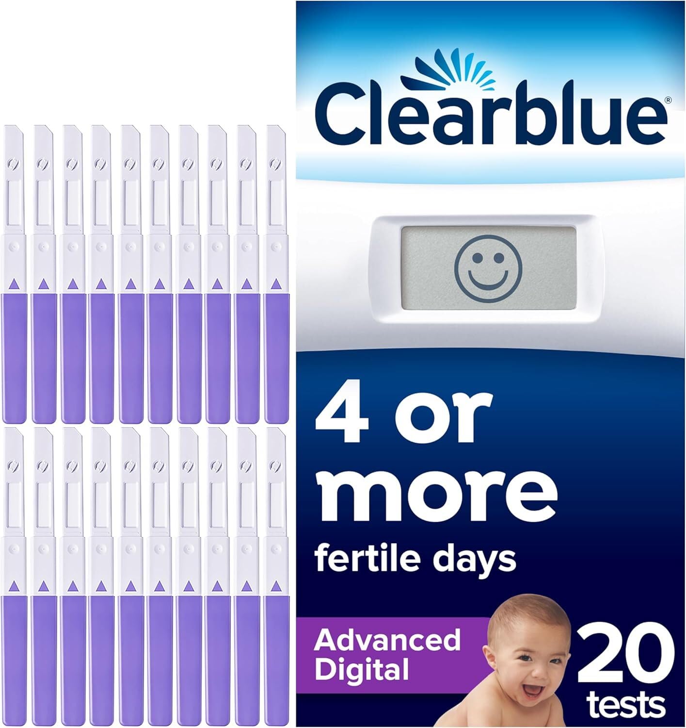 Clearblue test ovulation avance affichage smiley lecture rapide