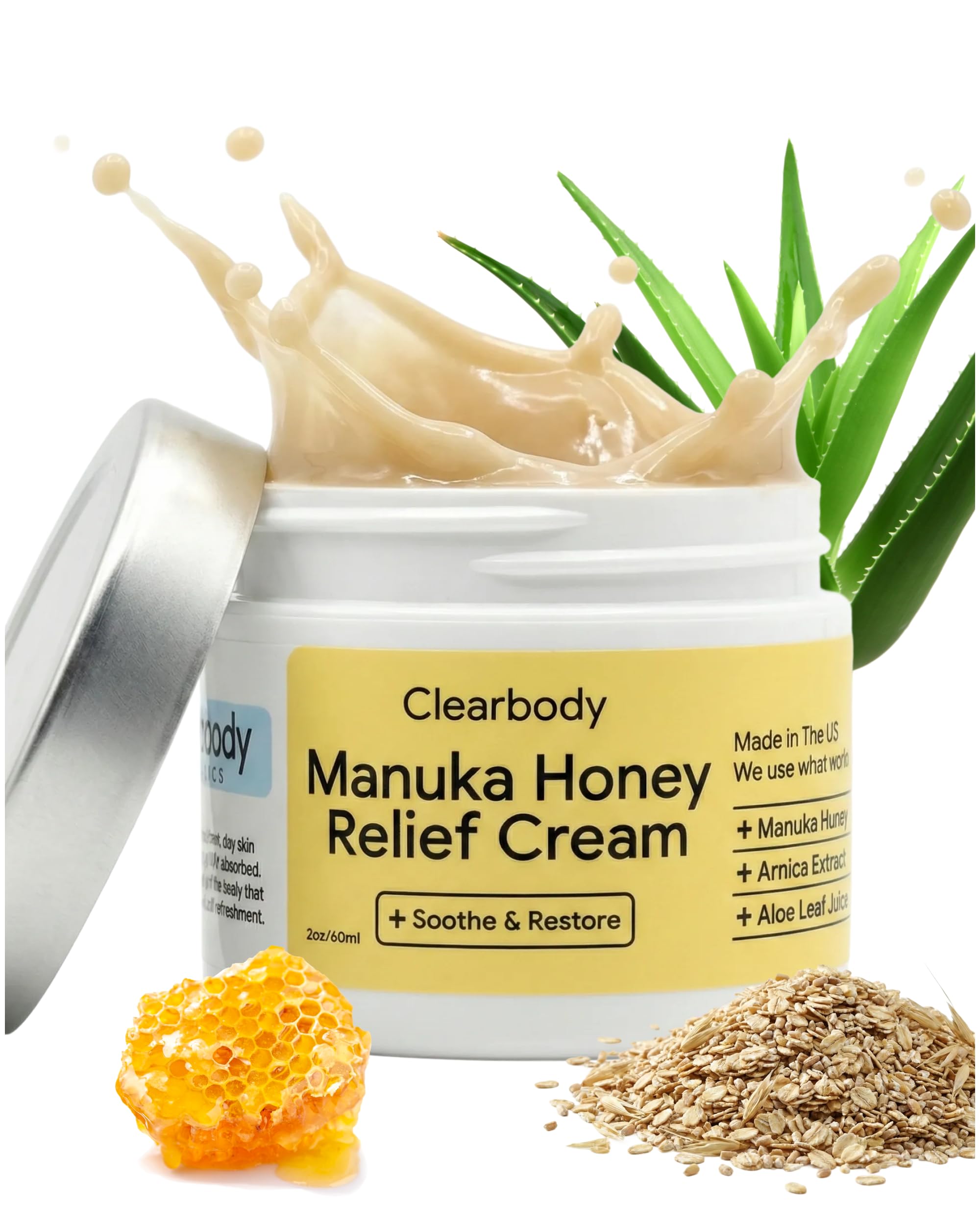 Clearbody Organics Crème Manuka – Hydratation profonde pour peau sèche et irritée