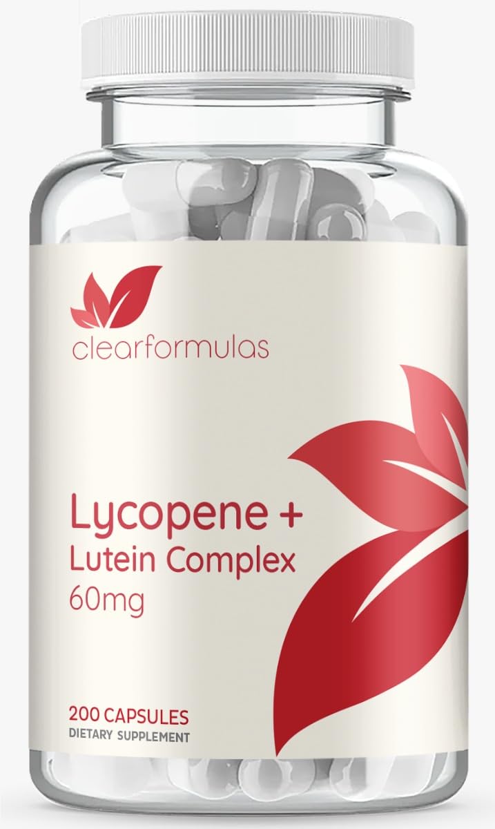 Clear Formulas Lutein Lycopène - bouteille visible, soutien potentiel peau et yeux