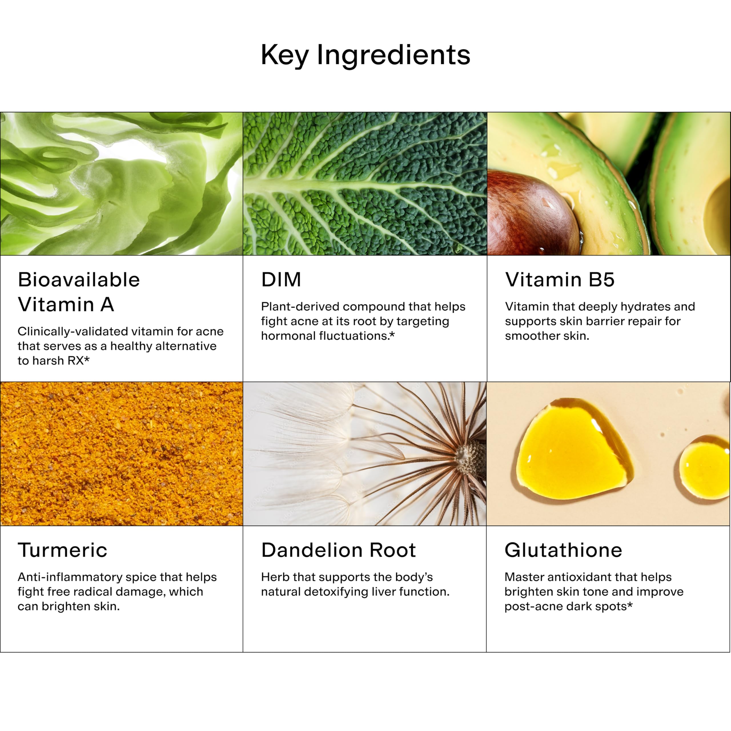 CLEARSTEM MINDBODYSKIN – Étiquette et flacon, sans gluten et sans cruauté animale.