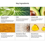CLEARSTEM MINDBODYSKIN – Étiquette et flacon, sans gluten et sans cruauté animale.