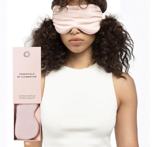 Masque Clementine en soie de mûrier pour sommeil profond et confort doux.