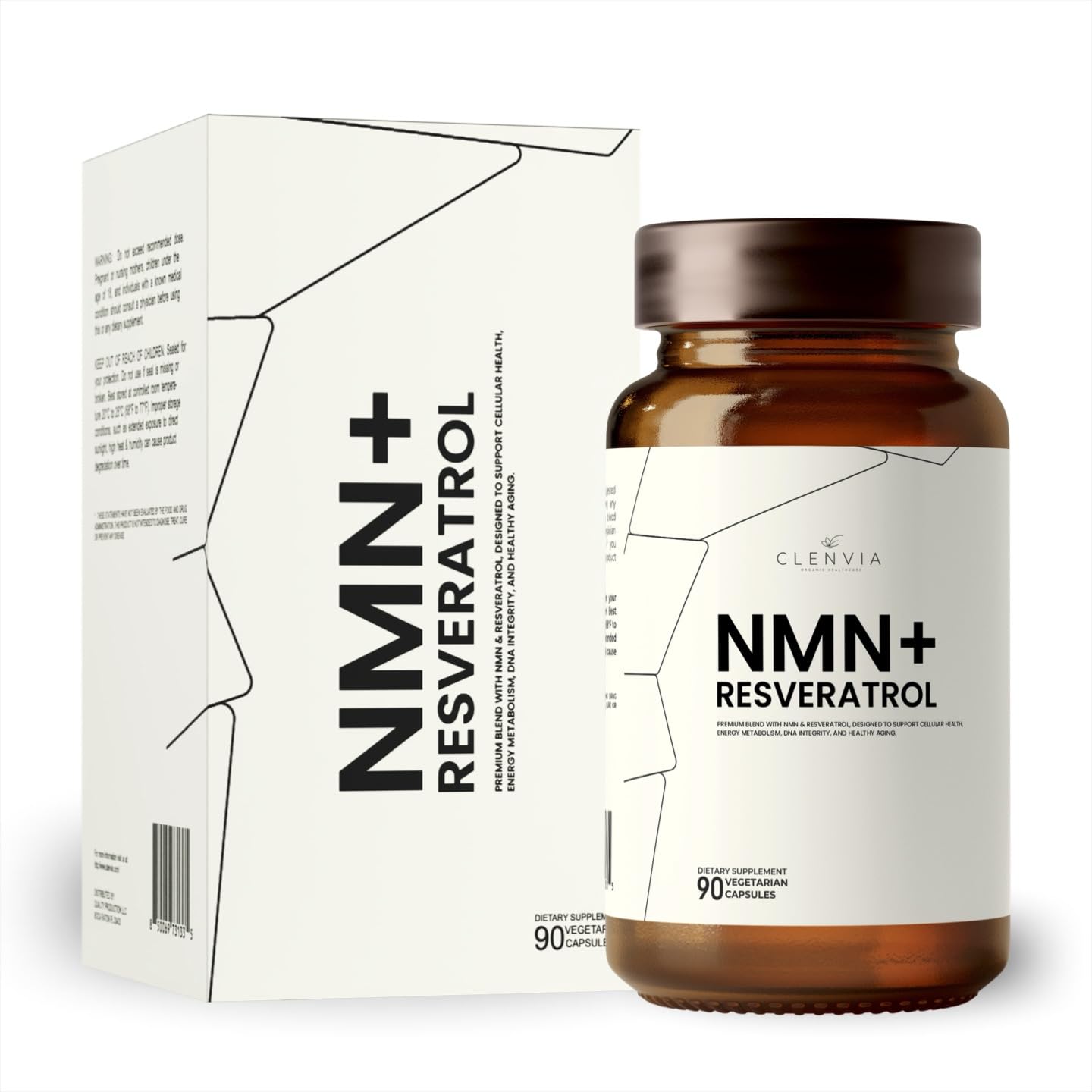 CLENVIA NMN Résveratrol – boîte 90 capsules, intégration quotidienne facilitée