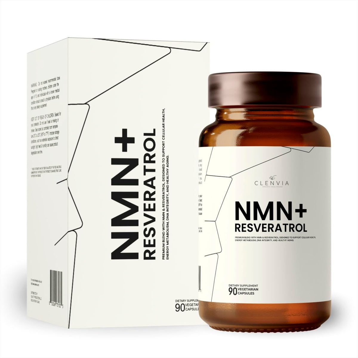 CLENVIA NMN Résveratrol – boîte 90 capsules, intégration quotidienne facilitée