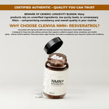 Capsules CLENVIA NMN Résveratrol, visuels des capsules vegan