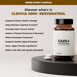 Étiquetage CLENVIA NMN Résveratrol, ingrédients purs et sans allergènes