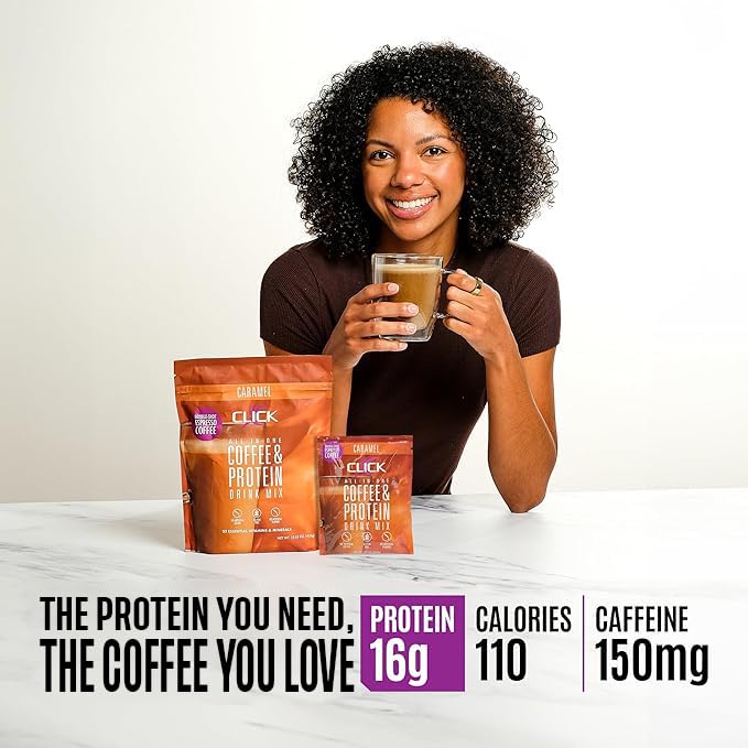 Click Coffee Protein: bouteille-mélangeur prête à mélanger.