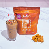 Click Coffee Protein: caféine naturelle pour un coup d'énergie.