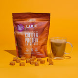 Click Coffee Protein: goût caramel pour une pause gourmande.