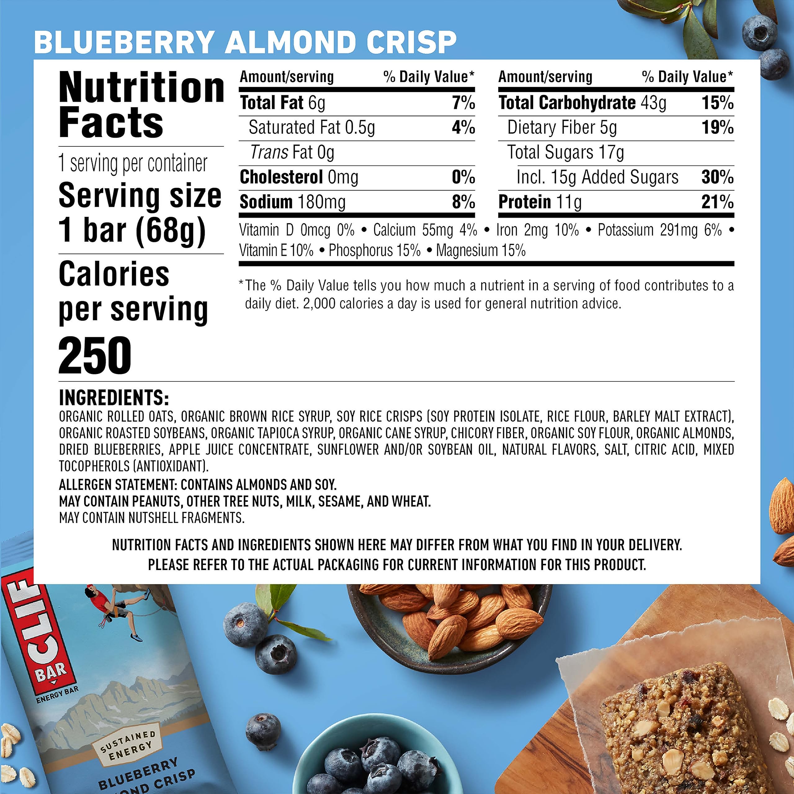CLIF Bar avoine biologique, barre énergétique végétale idéale pour les entraînements.