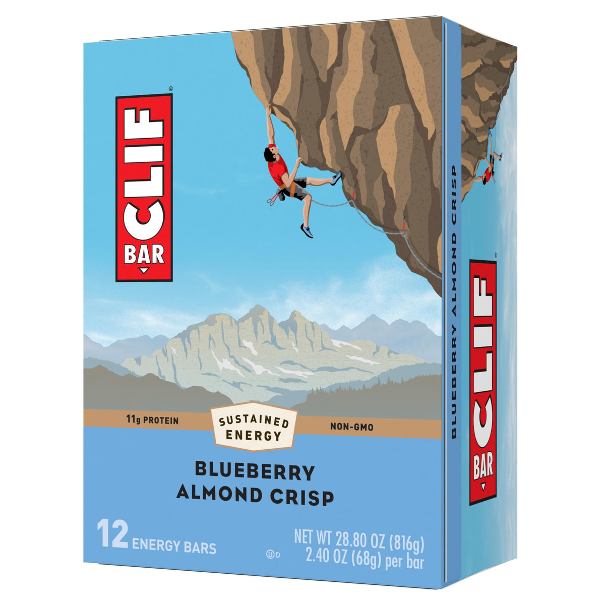 CLIF Bar Bleuets Amandes Crisp Bio, énergie durable pour les aventures en plein air.