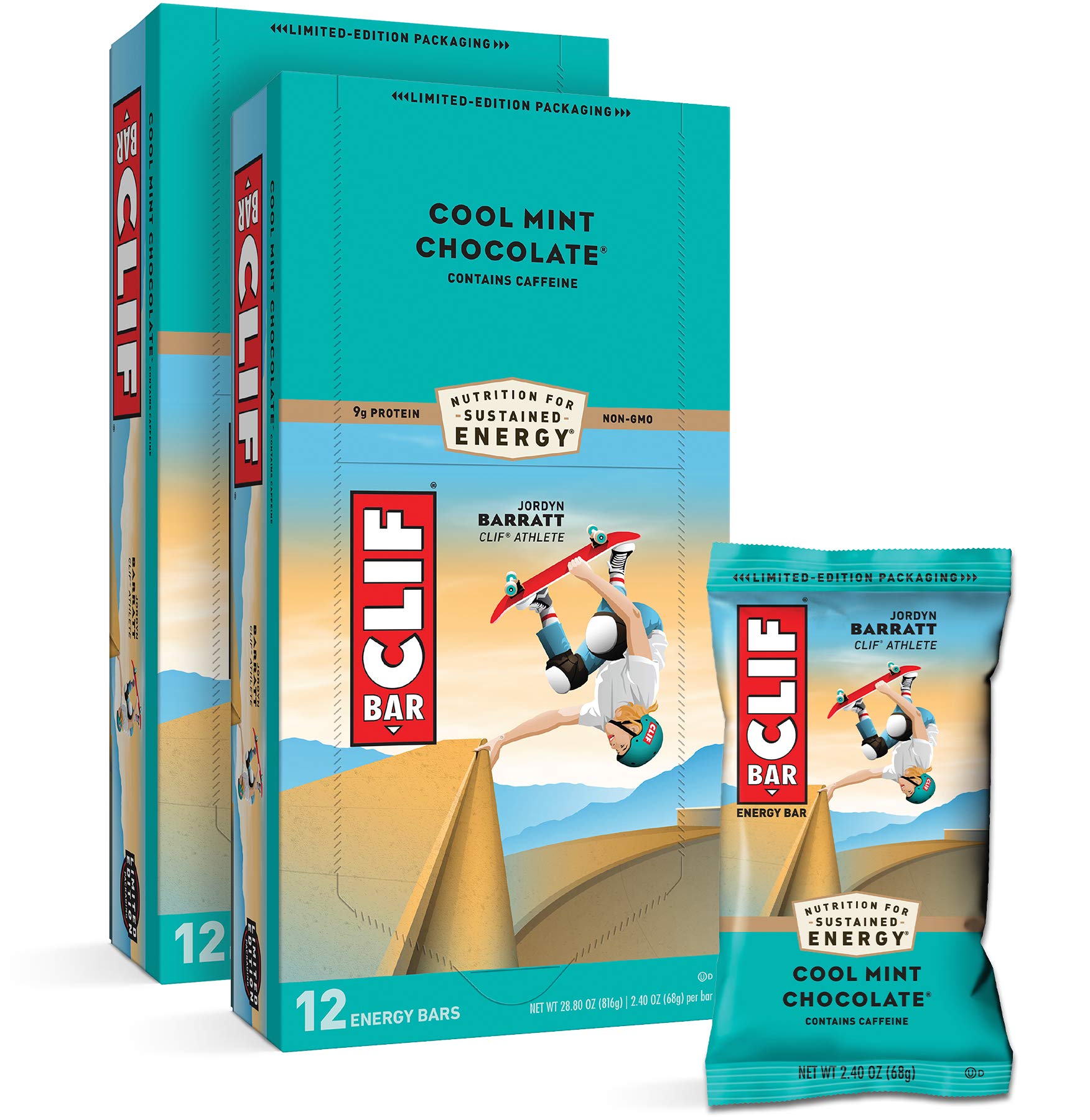 CLIF Bar Cool Mint Chocolate : barre énergétique prête pour l'entraînement.