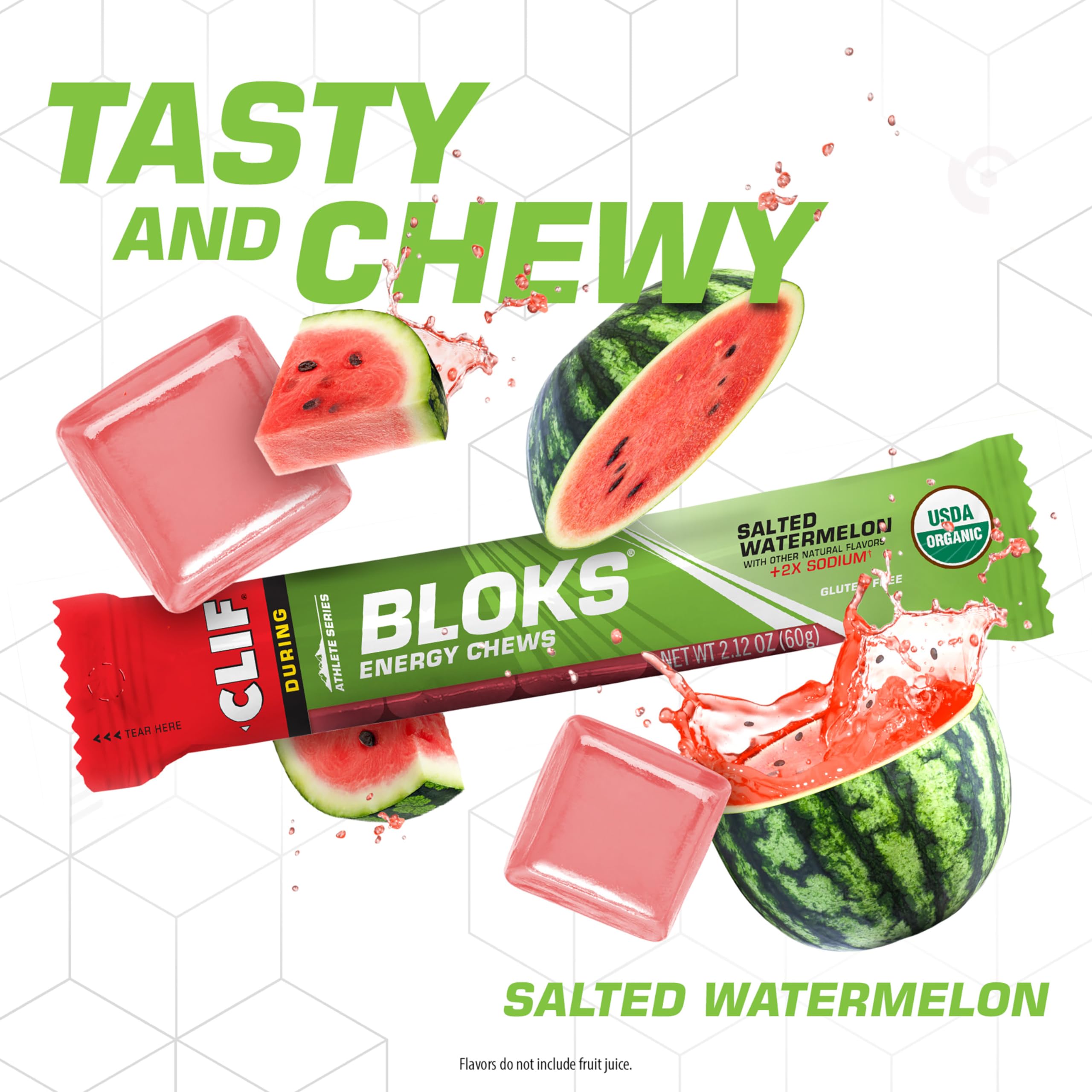 CLIF BLOKS: 100 mg de sodium par portion pour l'équilibre.