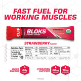 CLIF BLOKS fraise, cubes de 33 calories pour énergie rapide