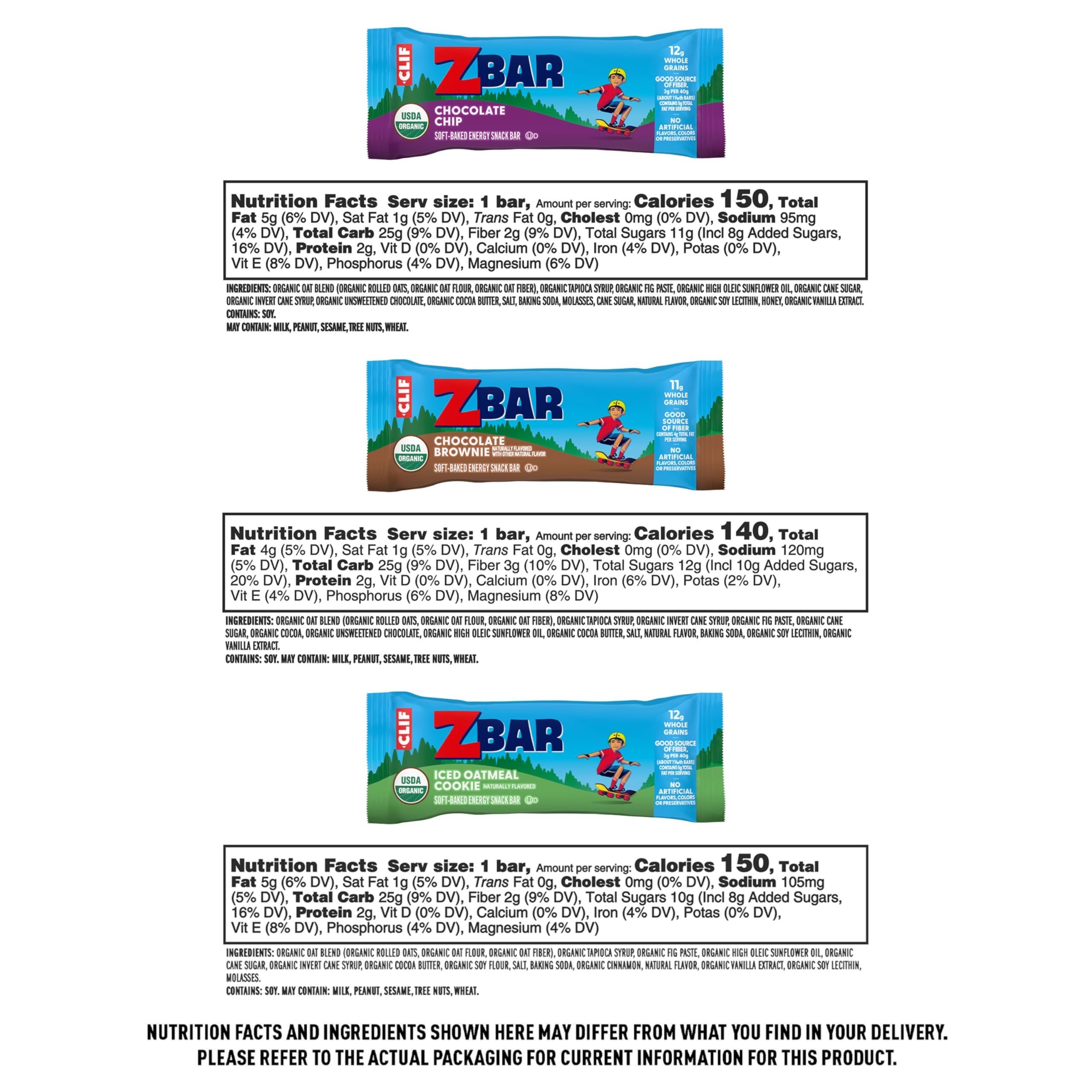 Zbar CLIF Kid biologique et non-OGM, ingrédients nets