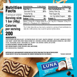 Détail des protéines 8 g dans LUNA Bar Chocolat Coco.