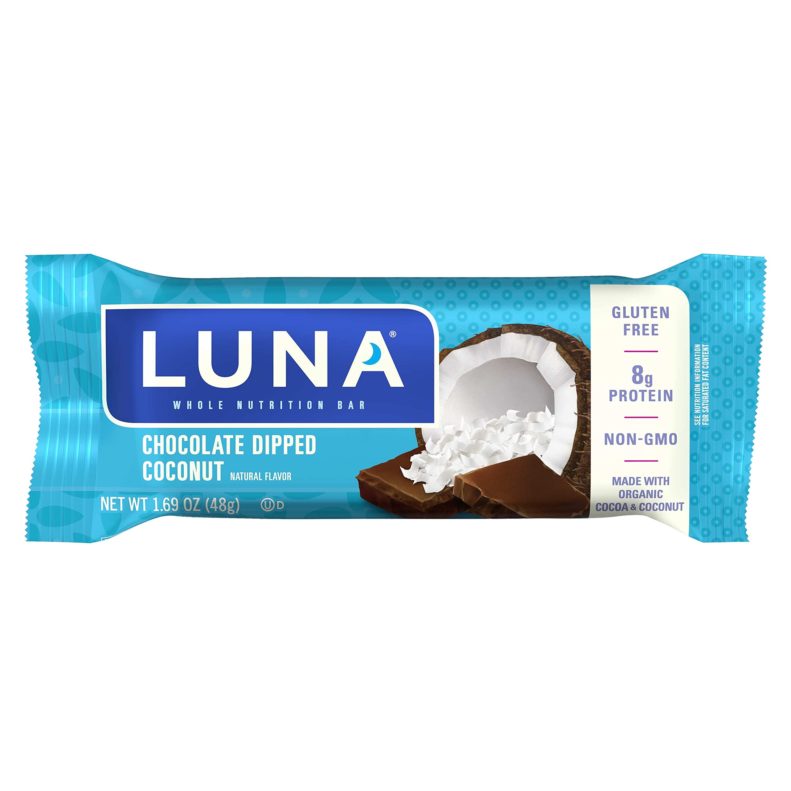 Texture et ingrédients sans gluten avec LUNA Bar.