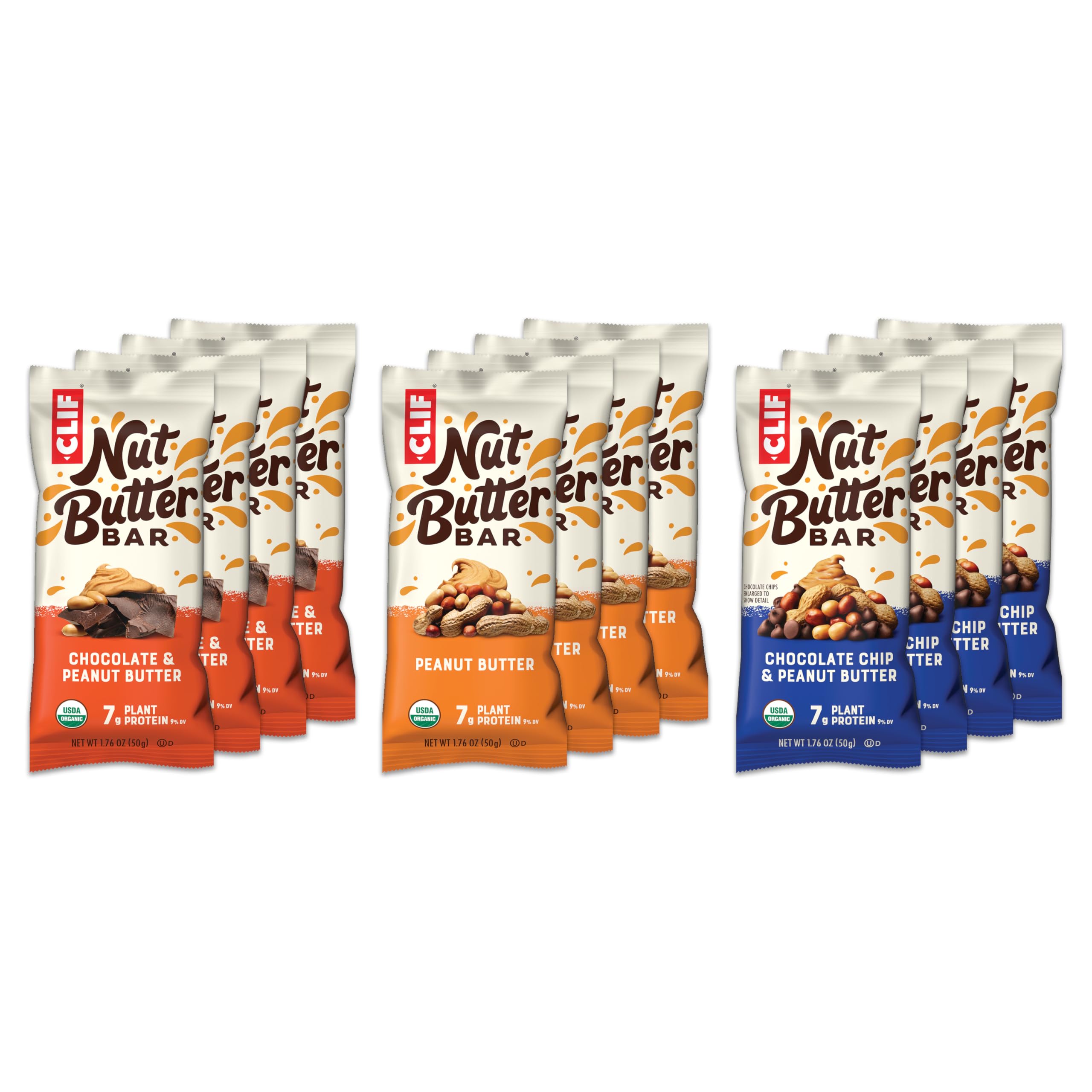 Barre CLIF Nut Butter en pack varié chocolat-beurre, énergie pratique en déplacement.
