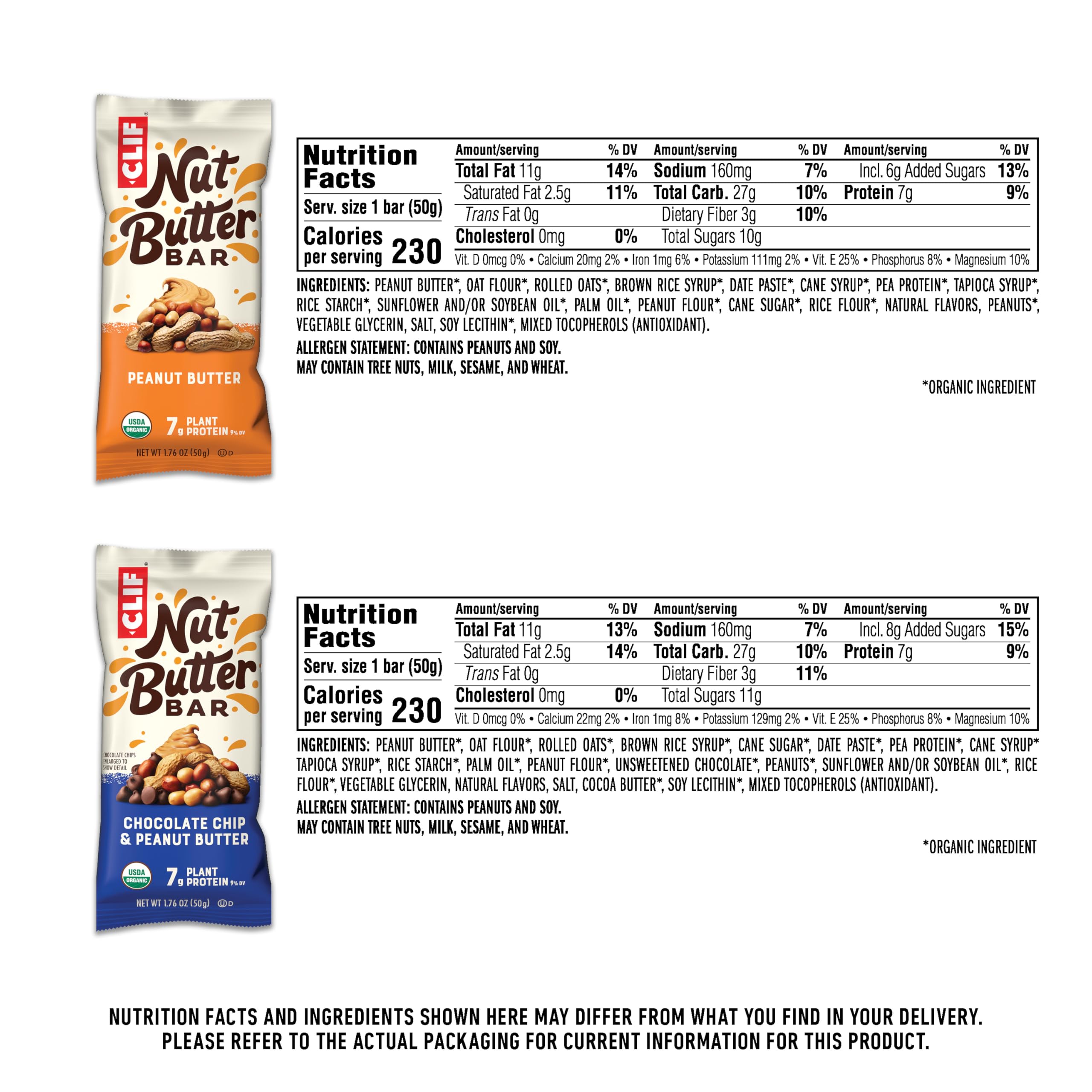 Barre CLIF Nut Butter chocolat-chip-beurre-noix, goût riche et énergétique.